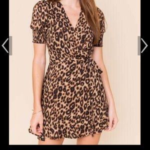Short Animal Print Wrap Dress